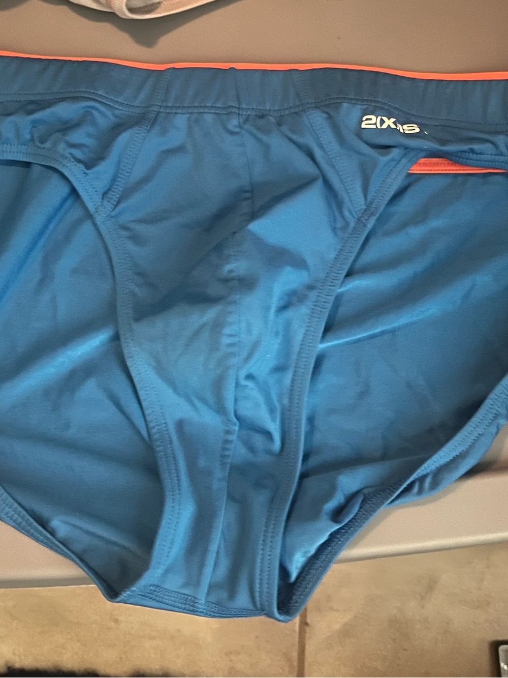 2xist Blue Briefs with Orange Waistband - Picture 7 of 7
